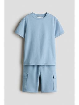 H&M - Boys Blue 2-Piece T-Shirt And Shorts Set
