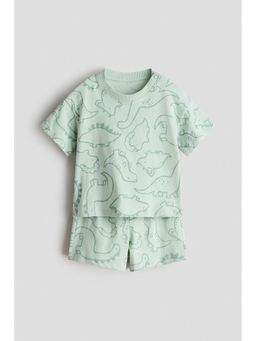 H&M - Boys Green 2-Piece Cotton Set