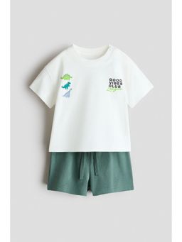 H&M - Boys White 2-Piece Cotton Set