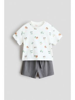 H&M - Boys White 2-Piece Cotton Set