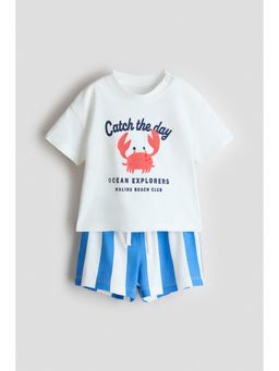 H&M - Boys White 2-Piece Cotton Set