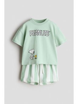 H&M - Boys Green 2-Piece Printed Set