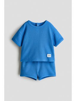 H&M - Boys Blue 2-Piece Waffled Cotton Set