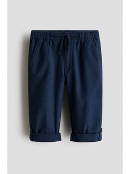 H&M - Boys Blue Cotton Roll-Up Trouser