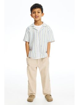 H&M - Boys Beige Cotton Roll-Up Trouser