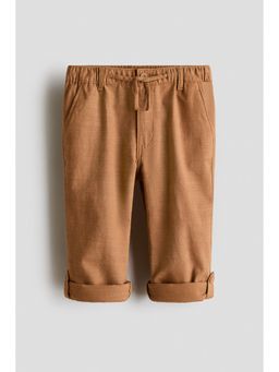 H&M - Boys Beige Cotton Roll-Up Trouser