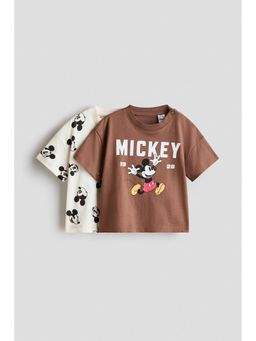 H&M - Boys White 2-Pack Printed T-Shirts
