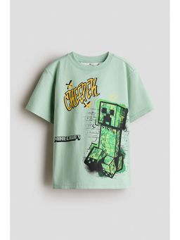 H&M - Boys Green Printed T-Shirt