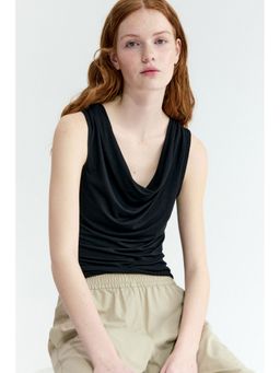 H&M - Women Black Cowl-Neck Jersey Top