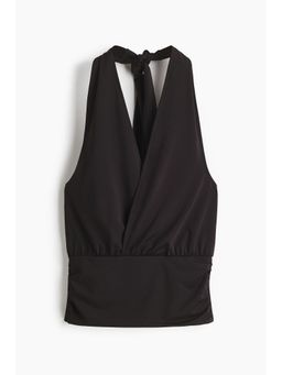 H&M - Women Black Jersey Halterneck Top