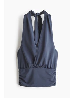 H&M - Women Blue Jersey Halterneck Top