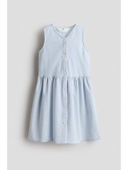 H&M - Girls Blue Sleeveless Seersucker Dress