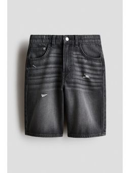 H&M - Boys Black Baggy Fit Denim Shorts