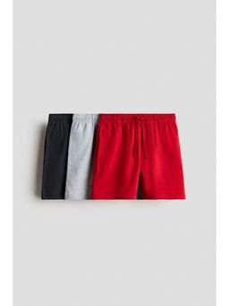 H&M - Boys Red 3-Pack Cotton Jersey Shorts