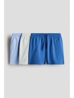H&M - Boys Blue 3-Pack Cotton Jersey Shorts