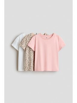 H&M - Girls Beige 3-Pack T-Shirts