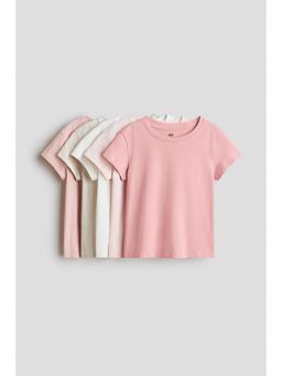 H&M - Girls Pink 5-Pack T-Shirts