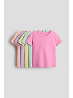 H&M - Girls Orange 5-Pack T-Shirts