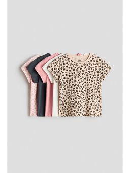 H&M - Girls Beige 5-Pack T-Shirts