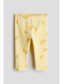 H&M - Girls Yellow Printed Cotton Leggings