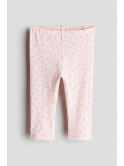 H&M - Girls Pink Printed Cotton Leggings