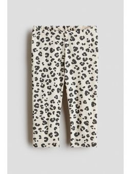 H&M - Girls Beige Printed Cotton Leggings