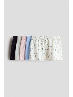 H&M - Girls Blue 5-Pack Cotton Shorts