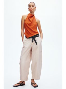 H&M - Women Beige Balloon Cargo Trousers