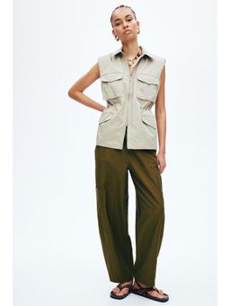 H&M - Women Green Balloon Cargo Trousers