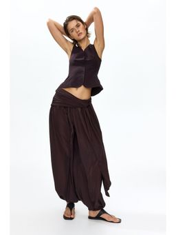 H&M - Women Brown Linen-Blend Waistcoat