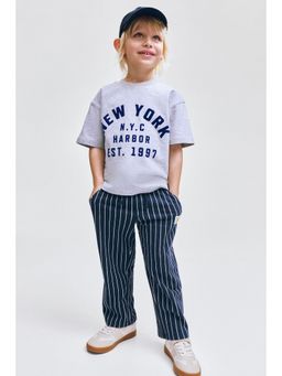 H&M - Boys Blue Textured Jersey Drawstring Pant