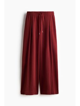 H&M - Women Red Pleat-Detail Drawstring Trousers