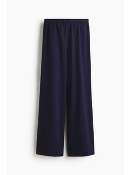 H&M - Women Blue Straight Crepe Trousers