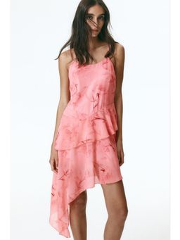 H&M - Women Pink Asymmetric Chiffon Dress