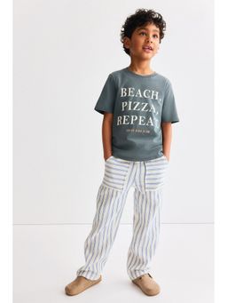 H&M - Boys Blue Muslin Drawstring Pant