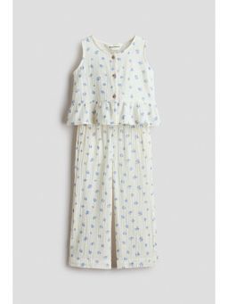 H&M - Girls White 2-Piece Cotton Muslin Set