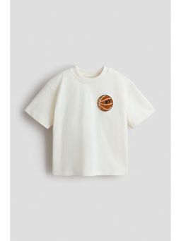 H&M - Boys White Appliqued T-Shirt