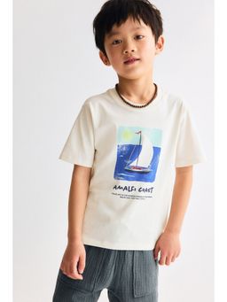 H&M - Boys White Printed T-Shirt