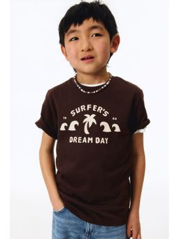 H&M - Boys Brown Printed T-Shirt
