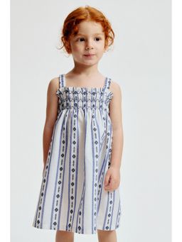 H&M - Girls White Smocked Strappy Dress