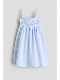 H&M - Girls Blue Smocked Strappy Dress