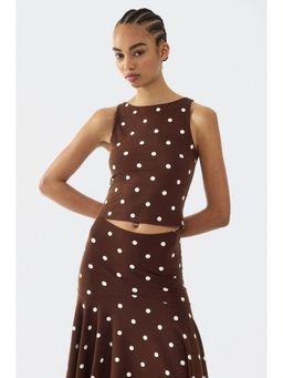 H&M - Women Brown Boat-Neck Vest Top