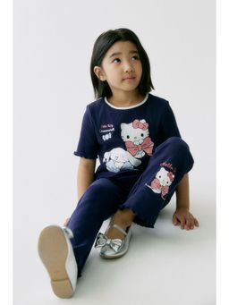 H&M - Girls Blue Printed T-Shirt