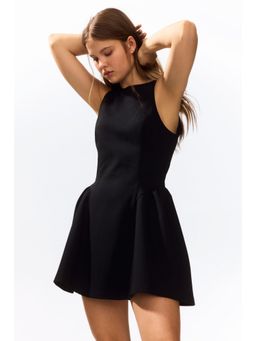 H&M - Women Black Flared-Skirt Dress