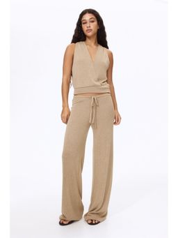 H&M - Women Beige Knitted Drawstring Pant