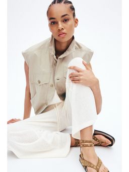 H&M - Women White Knitted Drawstring Pant