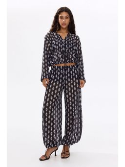 H&M - Women Black Mesh Balloon Joggers