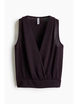 H&M - Women Purple Knitted Wrap Top