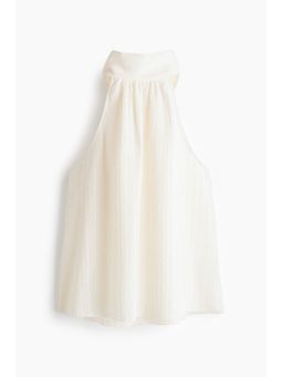 H&M - Women White Textured Halterneck Top