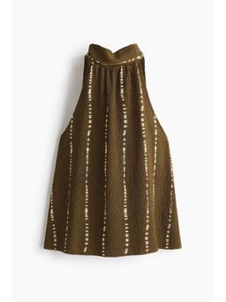 H&M - Women Green Textured Halterneck Top